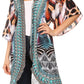 Sakkas Denora Women's Casual Draped Kimono Short Sleeve Boho Open Front Cardigan