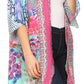 Sakkas Denora Women's Casual Draped Kimono Short Sleeve Boho Open Front Cardigan
