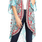 Sakkas Denora Women's Casual Draped Kimono Short Sleeve Boho Open Front Cardigan