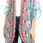 Sakkas Denora Women's Casual Draped Kimono Short Sleeve Boho Open Front Cardigan