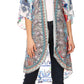 Sakkas Denora Women's Casual Draped Kimono Short Sleeve Boho Open Front Cardigan