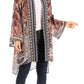 Sakkas Aremi Women Floral Printed Open Front Cardigan Top Boho Casual Short Sleeve