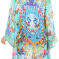 Sakkas Aremi Women Floral Printed Open Front Cardigan Top Boho Casual Short Sleeve