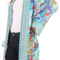 Sakkas Aremi Women Floral Printed Open Front Cardigan Top Boho Casual Short Sleeve
