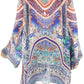 Sakkas Aremi Women Floral Printed Open Front Cardigan Top Boho Casual Short Sleeve