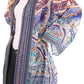 Sakkas Aremi Women Floral Printed Open Front Cardigan Top Boho Casual Short Sleeve