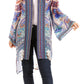 Sakkas Aremi Women Floral Printed Open Front Cardigan Top Boho Casual Short Sleeve