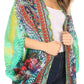 Sakkas Jenna Women's Casual Boho Sheer Kimono Loose Cardigan Cape Trendy Printed