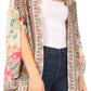 Sakkas Jenna Women's Casual Boho Sheer Kimono Loose Cardigan Cape Trendy Printed