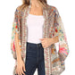 Sakkas Jenna Women's Casual Boho Sheer Kimono Loose Cardigan Cape Trendy Printed