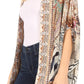 Sakkas Jenna Women's Casual Boho Sheer Kimono Loose Cardigan Cape Trendy Printed