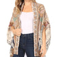 Sakkas Jenna Women's Casual Boho Sheer Kimono Loose Cardigan Cape Trendy Printed