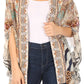 Sakkas Jenna Women's Casual Boho Sheer Kimono Loose Cardigan Cape Trendy Printed