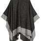 Sakkas Nila Women's Reversible Open Front Large Poncho Shawl Wrap Scarf Cape Ruana