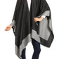 Sakkas Nila Women's Reversible Open Front Large Poncho Shawl Wrap Scarf Cape Ruana