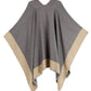 Sakkas Nila Women's Reversible Open Front Large Poncho Shawl Wrap Scarf Cape Ruana