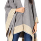Sakkas Nila Women's Reversible Open Front Large Poncho Shawl Wrap Scarf Cape Ruana
