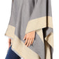 Sakkas Nila Women's Reversible Open Front Large Poncho Shawl Wrap Scarf Cape Ruana