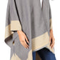 Sakkas Nila Women's Reversible Open Front Large Poncho Shawl Wrap Scarf Cape Ruana