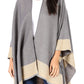 Sakkas Nila Women's Reversible Open Front Large Poncho Shawl Wrap Scarf Cape Ruana