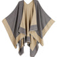 Sakkas Nila Women's Reversible Open Front Large Poncho Shawl Wrap Scarf Cape Ruana