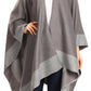 Sakkas Nila Women's Reversible Open Front Large Poncho Shawl Wrap Scarf Cape Ruana