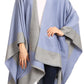 Sakkas Nila Women's Reversible Open Front Large Poncho Shawl Wrap Scarf Cape Ruana