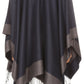Sakkas Avi Women's Reversible Open Front Poncho Cardigan Ruana Cape Shawl W/Fringe