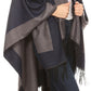 Sakkas Avi Women's Reversible Open Front Poncho Cardigan Ruana Cape Shawl W/Fringe
