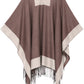 Sakkas Avi Women's Reversible Open Front Poncho Cardigan Ruana Cape Shawl W/Fringe