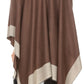 Sakkas Avi Women's Reversible Open Front Poncho Cardigan Ruana Cape Shawl W/Fringe