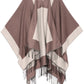 Sakkas Avi Women's Reversible Open Front Poncho Cardigan Ruana Cape Shawl W/Fringe