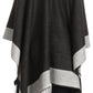 Sakkas Avi Women's Reversible Open Front Poncho Cardigan Ruana Cape Shawl W/Fringe