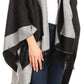 Sakkas Avi Women's Reversible Open Front Poncho Cardigan Ruana Cape Shawl W/Fringe