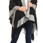 Sakkas Avi Women's Reversible Open Front Poncho Cardigan Ruana Cape Shawl W/Fringe