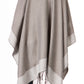 Sakkas Avi Women's Reversible Open Front Poncho Cardigan Ruana Cape Shawl W/Fringe