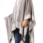 Sakkas Avi Women's Reversible Open Front Poncho Cardigan Ruana Cape Shawl W/Fringe