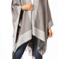 Sakkas Avi Women's Reversible Open Front Poncho Cardigan Ruana Cape Shawl W/Fringe