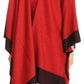 Sakkas Avi Women's Reversible Open Front Poncho Cardigan Ruana Cape Shawl W/Fringe