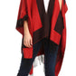 Sakkas Avi Women's Reversible Open Front Poncho Cardigan Ruana Cape Shawl W/Fringe