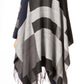 Sakkas Avi Women's Reversible Open Front Poncho Cardigan Ruana Cape Shawl W/Fringe