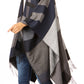Sakkas Avi Women's Reversible Open Front Poncho Cardigan Ruana Cape Shawl W/Fringe