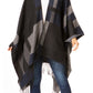 Sakkas Avi Women's Reversible Open Front Poncho Cardigan Ruana Cape Shawl W/Fringe
