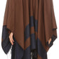 Sakkas Avi Women's Reversible Open Front Poncho Cardigan Ruana Cape Shawl W/Fringe