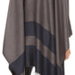 Sakkas Avi Women's Reversible Open Front Poncho Cardigan Ruana Cape Shawl W/Fringe