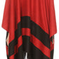 Sakkas Avi Women's Reversible Open Front Poncho Cardigan Ruana Cape Shawl W/Fringe