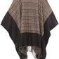 Sakkas Avi Women's Reversible Open Front Poncho Cardigan Ruana Cape Shawl W/Fringe