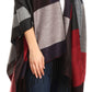 Sakkas Avi Women's Reversible Open Front Poncho Cardigan Ruana Cape Shawl W/Fringe