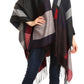 Sakkas Avi Women's Reversible Open Front Poncho Cardigan Ruana Cape Shawl W/Fringe