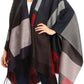 Sakkas Avi Women's Reversible Open Front Poncho Cardigan Ruana Cape Shawl W/Fringe